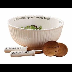 Mud Pie Salad Bowl & Servers Set